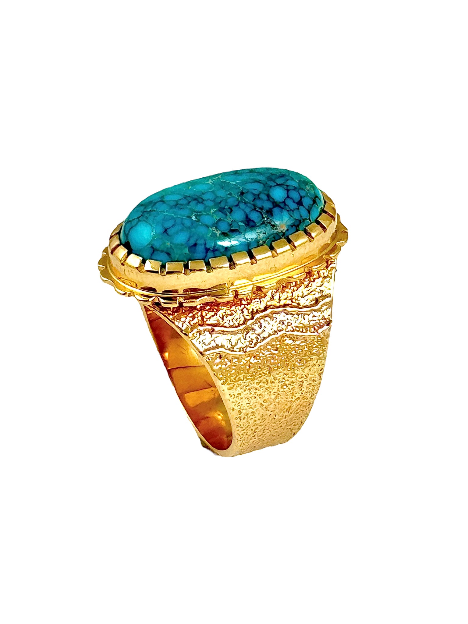 SOLD Ric Charlie Gold and Turquoise Ring