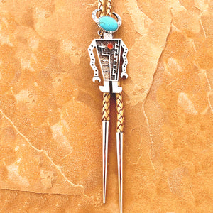 SOLD- Ric Charlie Sterling Silver Tufa Cast with Turquoise and Patina
