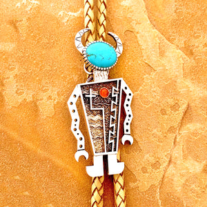 SOLD- Ric Charlie Sterling Silver Tufa Cast with Turquoise and Patina