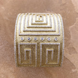 Ric Charlie Gold + Diamond Tufa Cast Cuff Bracelet