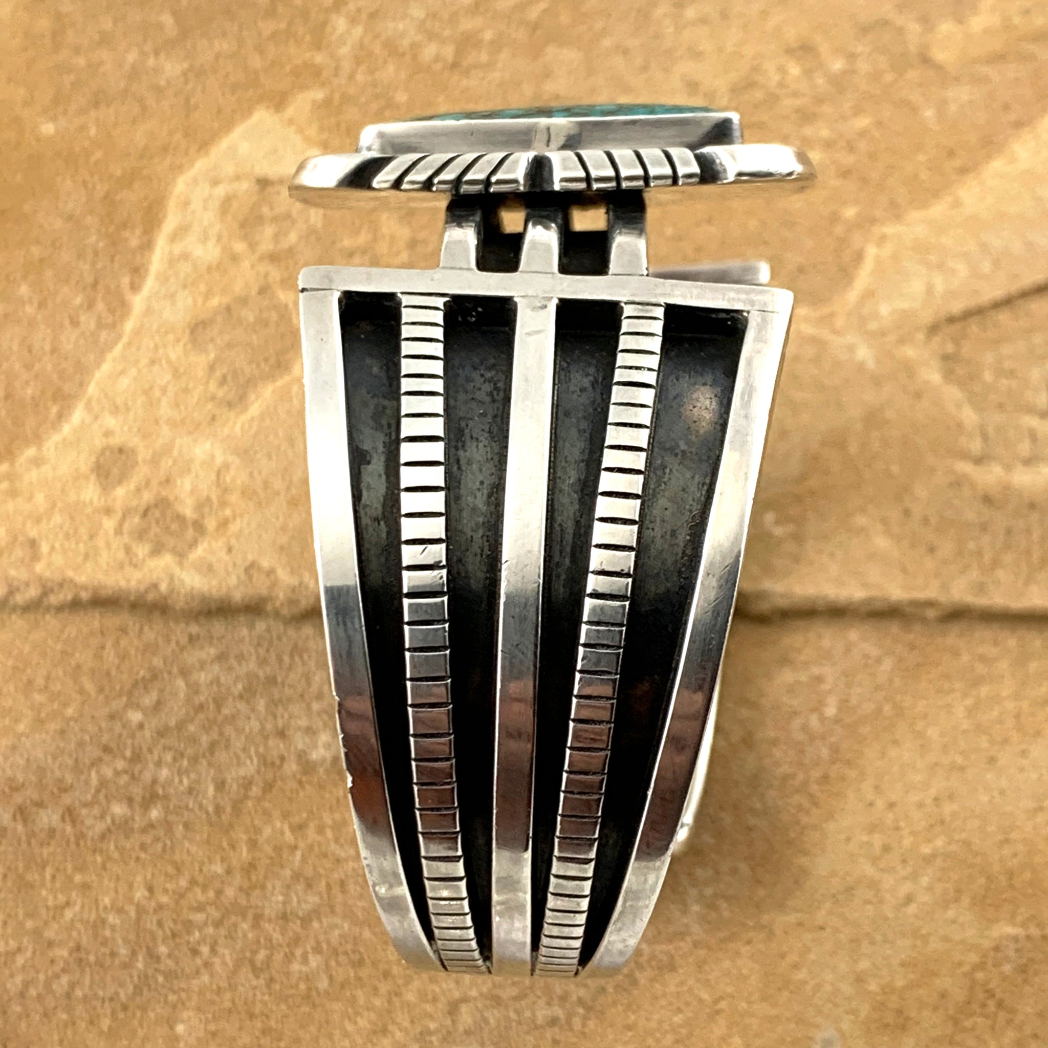 Mark Yazzie Contemporary Rail Turquoise Bracelet