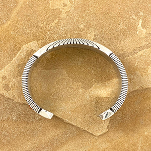 Kevin Yazzie Mediterranean Coral and Silver Cuff Bracelet