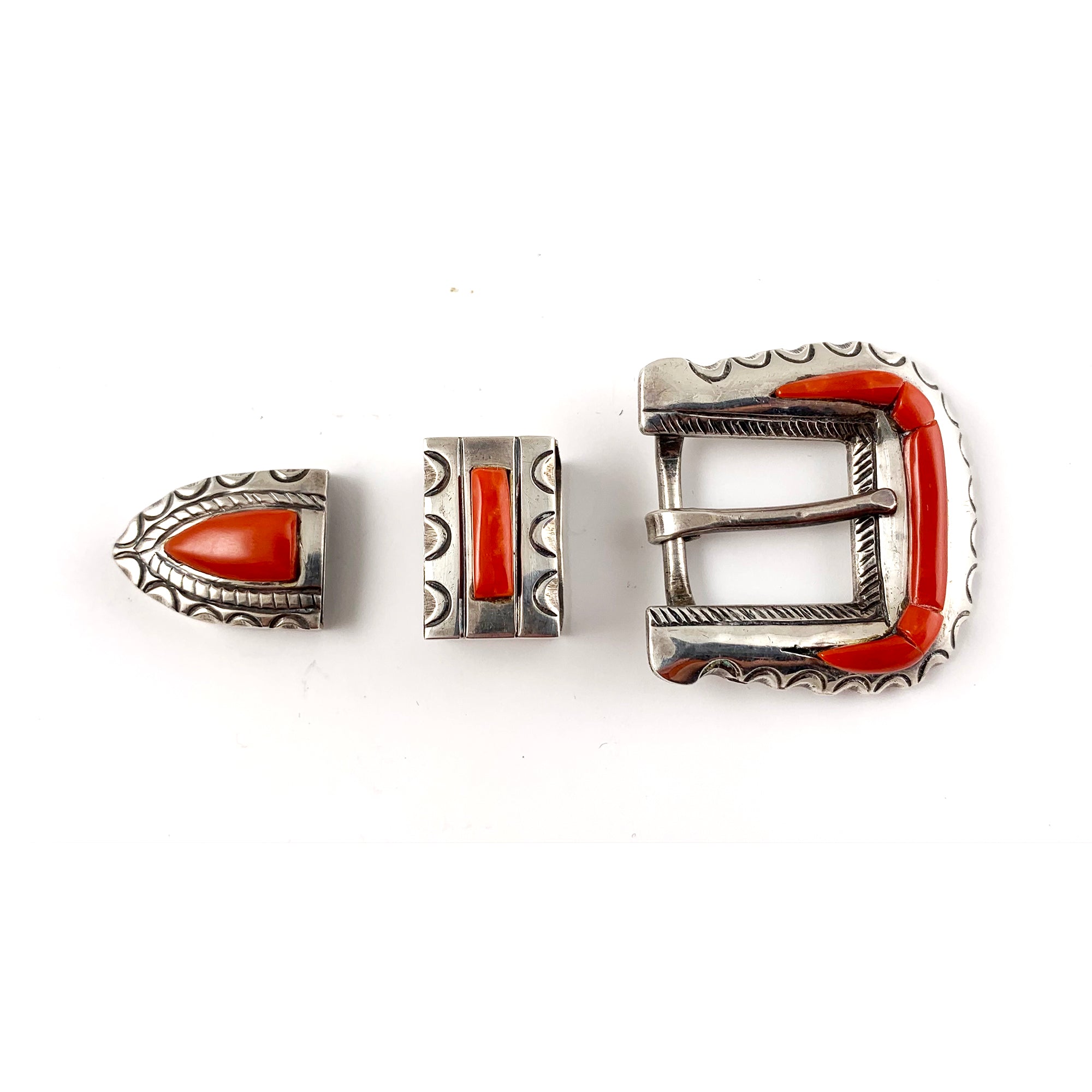 Kee Joe Benally coral and silver ranger set