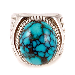 Jake Livingston Silver Ring with high-grade Natural Turquoise