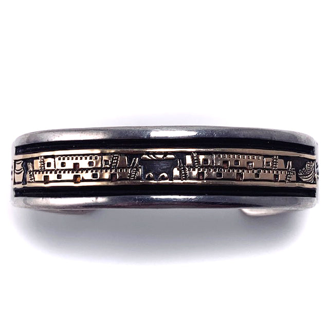 Bruce Morgan Silver and 14k Gold Bracelet - Pueblo Home design