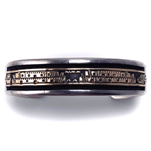 Bruce Morgan Silver and 14k Gold Bracelet - Pueblo Home design