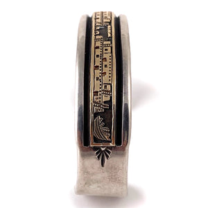 Bruce Morgan Silver and 14k Gold Bracelet - Pueblo Home design
