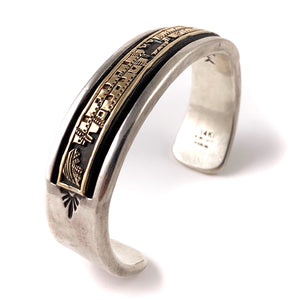 Bruce Morgan Silver and 14k Gold Bracelet - Pueblo Home design