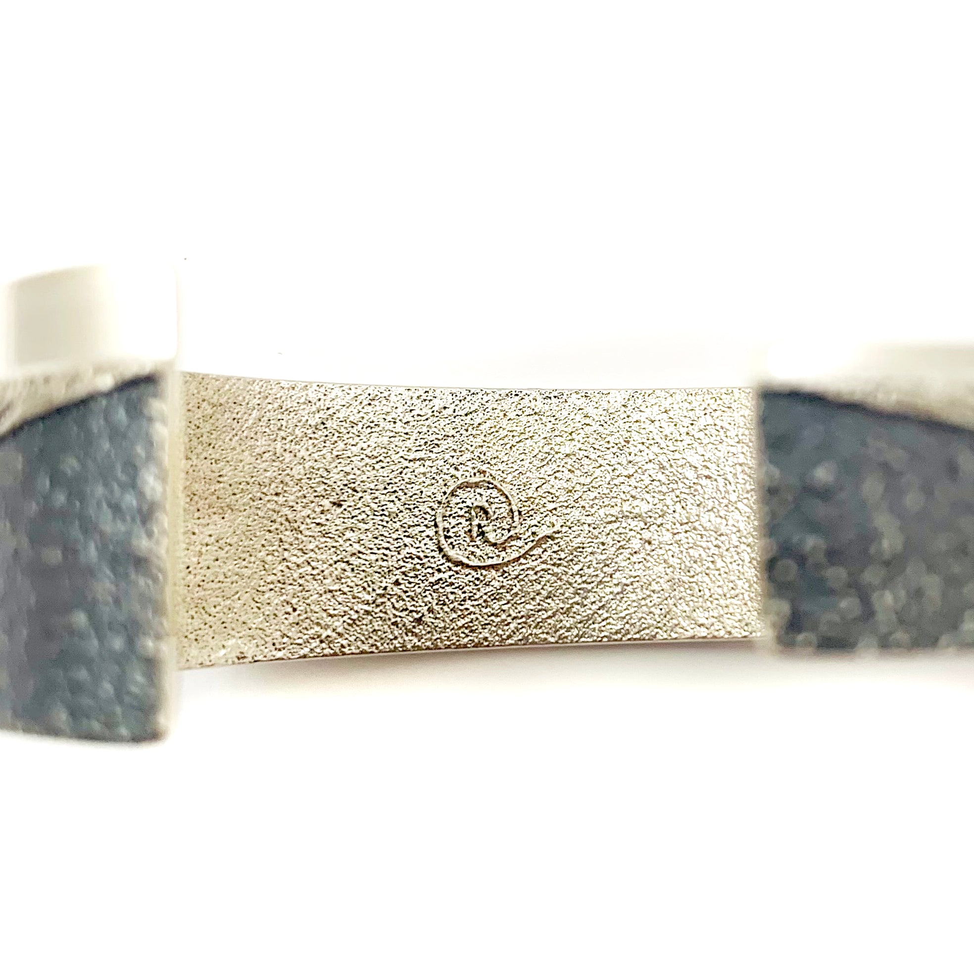 SOLD Ric Charlie - Sterling Silver Tufa Cast Monument Valley Night Scene Bracelet