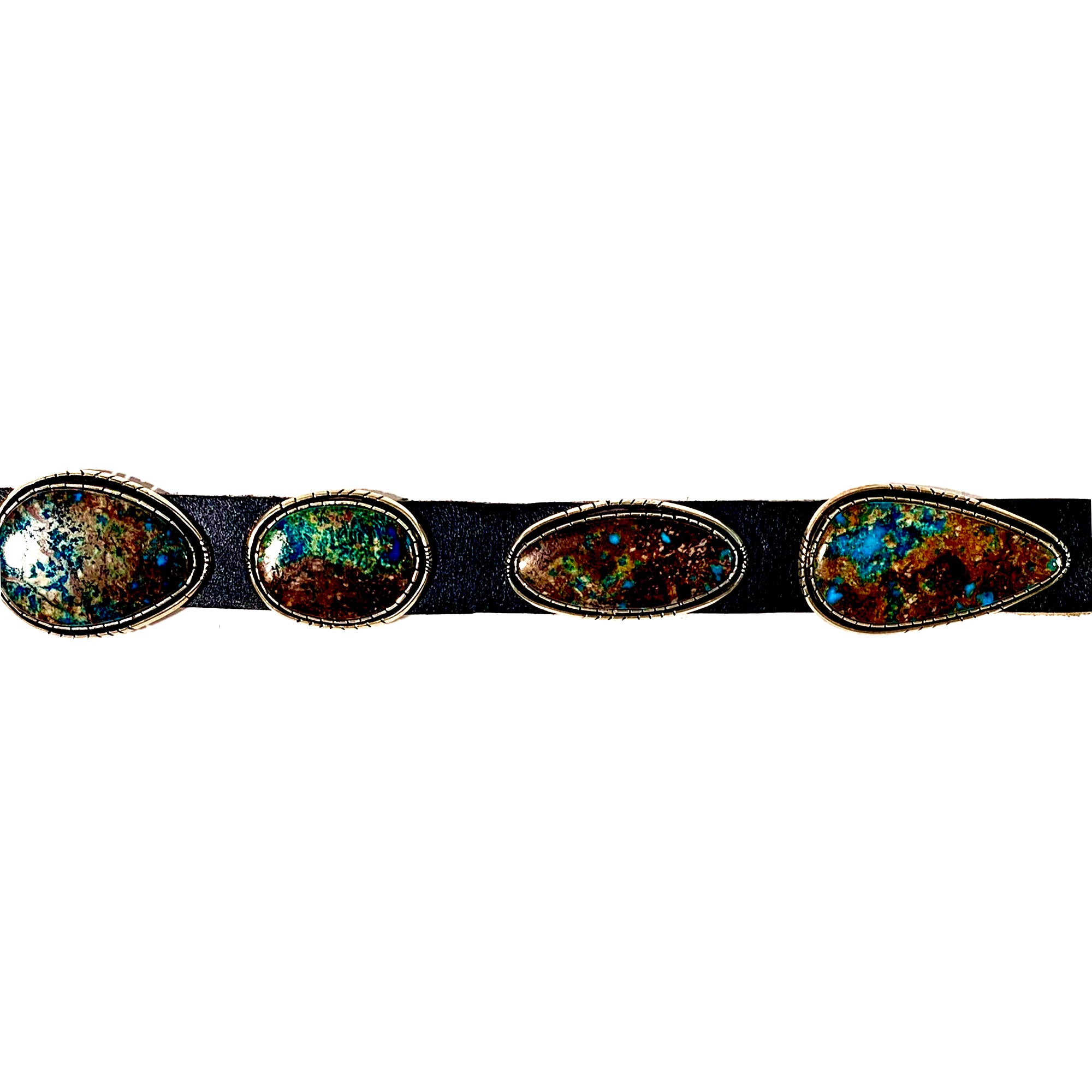 Bisbee Turquoise Silver Concho Belt