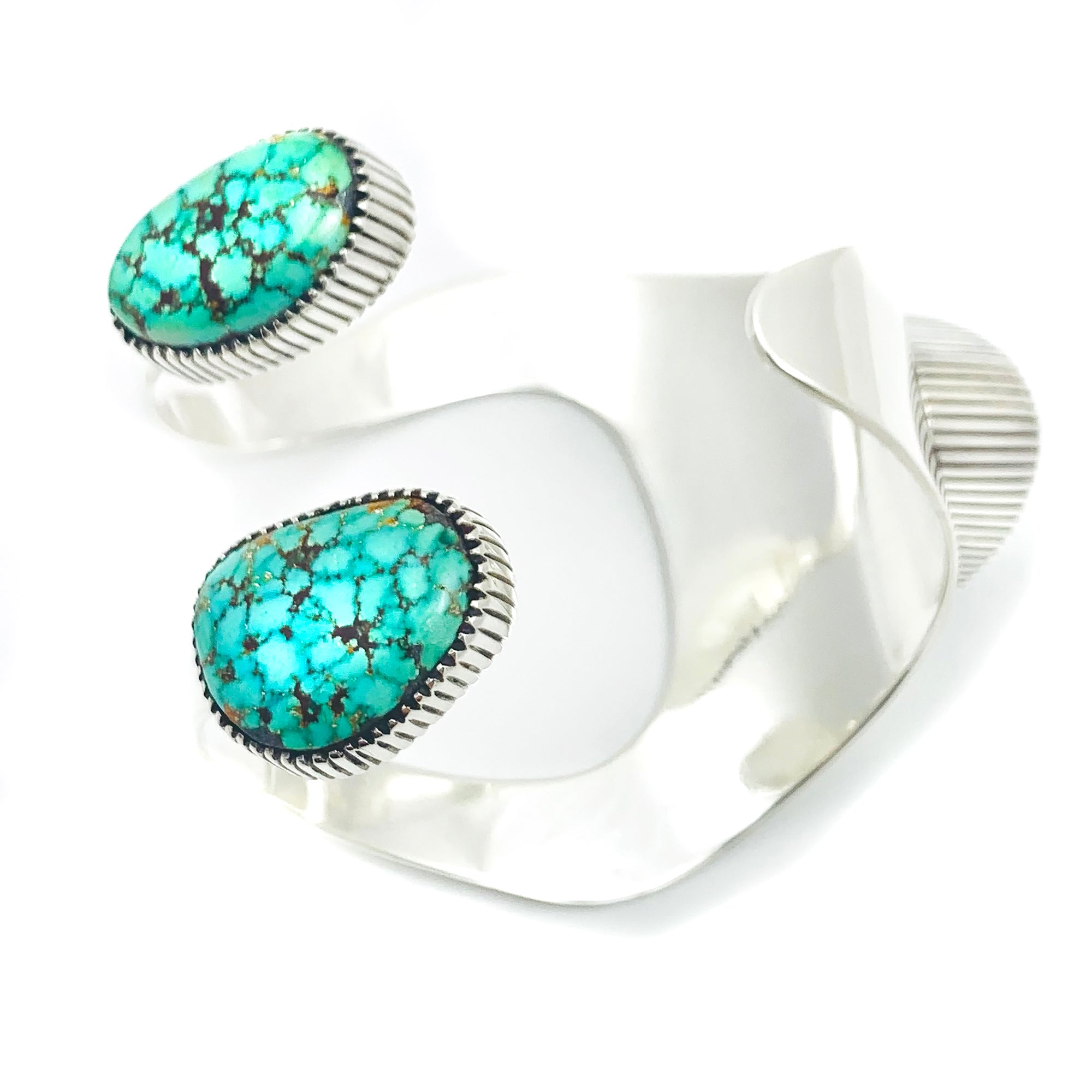 SOLD Hand Shaped Natural Kingman Turquoise Contemporary Bracelet